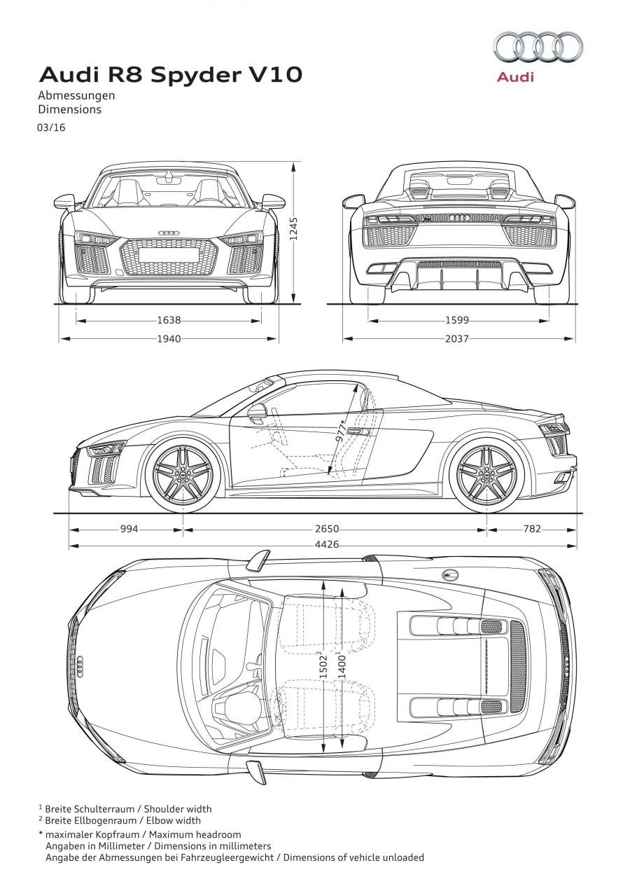 Схема Audi R8 Spyder V10 2016 года  (WW) (фото 61 из 61)